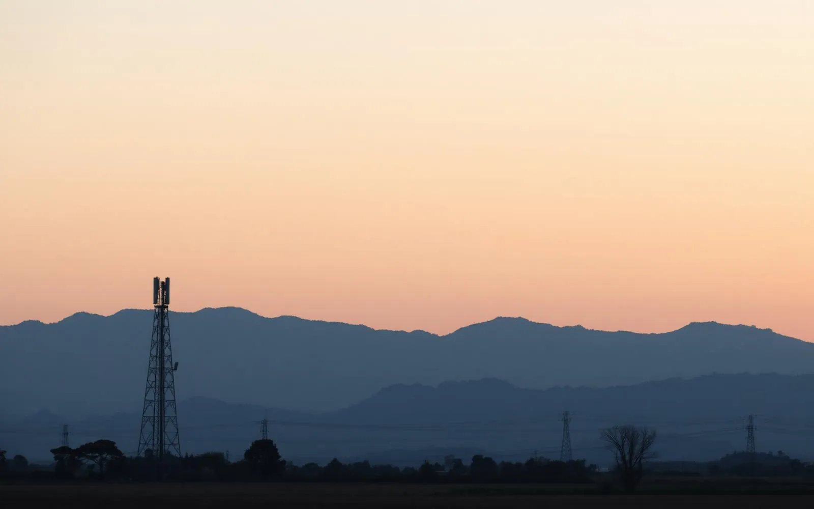 Wireless tower at dusk